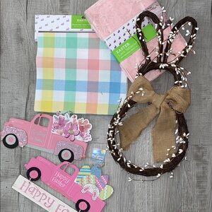 Easter Decor Set with Pink and Pastel Accents